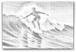  PontPöttyöző - Szörfözés a tengeren Méret: 40x60cm, Keretezés: Műanyagtáblával, Szín: Zöld