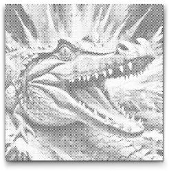 PontPöttyöző - Krokodil türkiz és narancs árnyalatokban Méret: 50x50cm, Keretezés: Műanyagtáblával, Szín: Piros
