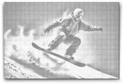 PontPöttyöző - Snowboardos Méret: 40x60cm, Keretezés: Műanyagtáblával, Szín: Zöld