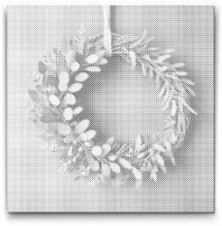  PontPöttyöző - Eukaliptusz koszorú Méret: 50x50cm, Keretezés: Keret nélkül (csak a vászon), Szín: Kék