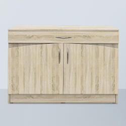 International Service Comoda Leon, 1 sertar si 2 usi , pal sonoma, 900 x 400 x 750mm Comoda