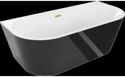Mexen Oval самостоятелно стояща вана за стена 150 x 75 см, бяла/черна, (52671507575-55)