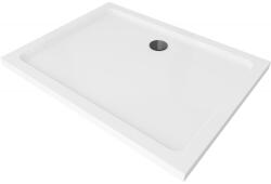 Mexen Flat правоъгълно тънко корито 140 x 100 см, бяло, черен сифон - 40101014B (40101014B)