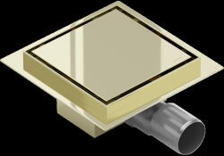 Mexen Flat-Q M13 квадратен подов отвор 15 x 15 см, златен - 1510015 (1510015)