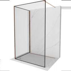 Mexen Kioto душ-параван Walk-in 140 x 90 см, черна рамка, розово злато - 800-140-212-60-70-090 (800-140-212-60-70-090)