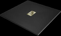 Mexen Hugo квадратен душ кабина SMC 100 x 100 см, черен, златна капачка - 42701010-G (42701010-G)