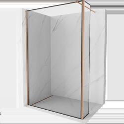 Mexen Kioto параван за душ Walk-in 150 x 40 см, черна рамка, четкана мед - 800-150-212-65-70-040 (800-150-212-65-70-040)