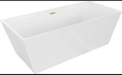 Mexen Lita самостоятелна вана 170 x 75 см, бяла, преливна златиста четка - 52121707500-55 (52121707500-55)