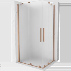 Mexen Velar Duo плъзгаща се душ кабина 100 x 90 см, скреж, четкана мед - 871-100-090-32-65 (871-100-090-32-65)