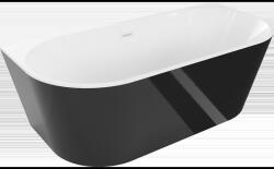 Mexen Oval свободностояща вана за стена 150 x 75 см, бяла/черна, бял преливник (52671507575-20)