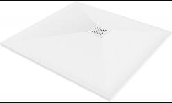 Mexen Stone+ квадратен композитен поддушов таван 70 x 70 cm, бял, с бяла капачка (44107070-W)
