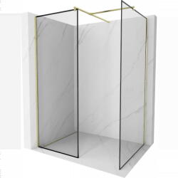 Mexen Kioto преграда за душ Walk-in 110 x 70 cm, черна рамка, златен мат - 800-110-202-55-70-070 (800-110-202-55-70-070)