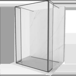 Mexen Kioto свободностояща душ кабина 90 x 30 x 30 см, черна рамка, четкан сив цвят - 800-090-030-222-66-70-030 (800-090-030-222-66-70-030)