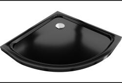 Mexen Flat полукръгъл поддушов корито slim 90 x 90 см, черен, с хромиран сифон (41709090)