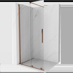 Mexen Velar плъзгаща се душ кабина Walk-in 75 x 200 cm, прозрачна 8 mm, розово злато (871-075-000-03-60)