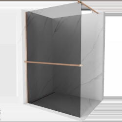Mexen Kioto+ душ кабина с рафт Walk-in 90 x 200 см, графит, четкана мед - 800-090-121-65-40 (800-090-121-65-40)