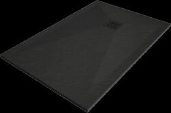 Mexen Stone+ правоъгълна композитна душ кабина 140 x 80 см, черна, с черен капак (44708014-B)