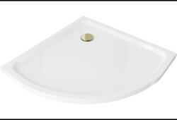Mexen Flat полукръгъл душ корито slim 70 x 70 см, бял, сифон златист - 41107070G (41107070G)