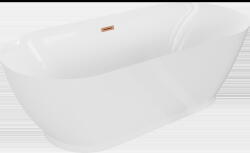 Mexen Roxy самостоятелна вана 180 x 85 cm, бяла, матиран меден преливник - 51201808500-65 (51201808500-65)