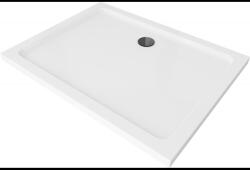 Mexen Flat правоъгълна душ кабина slim 140 x 90 cm, бял, черен сифон - 40109014B (40109014B)