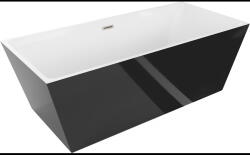 Mexen Lita свободно стояща вана 170 x 75 cm, бяла/черна, преливник от матиран никел - 52121707575-97 (52121707575-97)