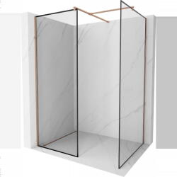Mexen Kioto стена за душ Walk-in 90 x 80 cm, черна рамка, розово злато - 800-090-202-60-70-080 (800-090-202-60-70-080)
