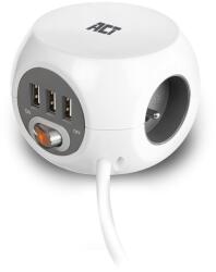ACT 3 Plug + 3 USB 1,5 m Switch (AC2430)