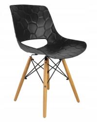 Jumi Scaun stil scandinav, PP, lemn, max 100 kg, negru, 45x55x78 cm, Lars (CM-910751) - edanco