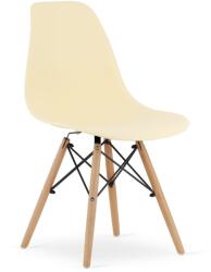 ARTOOL Scaun stil scandinav, Artool, Osaka, PP, lemn, crem si natur, 46x54x81 cm (3607_1) - edanco