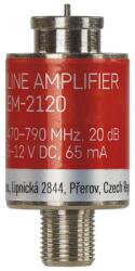 EMOS árnyékolt vonalerősítő 20dB (1x be, 1x ki, F csatlakozó) AMP-20 (J5709)