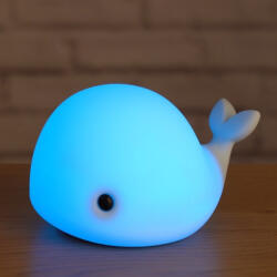 Asalite Delfines éjjeli LED lámpa gyerekszobába 9 cm - Asalite ASAL0308, színátmenetes üzemmód, tölthető, 3, 7V, 2200mAh, 3000 K +RGB, 1 W (ASAL0308)