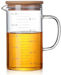  Boroszilikát üveg mérőpohár bambusz tetővel (500 ml)