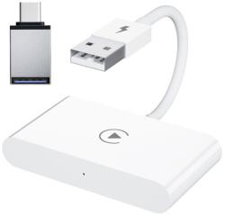 Techstar Adaptor Wireless Techstar® CTHT-020-2 Pentru Apple CarPlay Si IPhone IOS 10+, Dongle USB-Type C , WiFi 5G, Bluetooth, Conectare Automata, Alb (SKU3099)