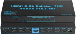 Thunder Germany SPL-108, 1×8 HDMI 4K elosztó, HDR (fém ház)