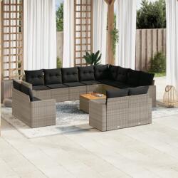 vidaXL 13 részes szürke polyrattan kerti ülőgarnitúra párnákkal (3256725) - vidaxl