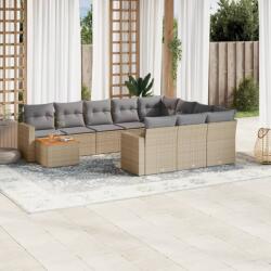 vidaXL 11részes vegyes bézs polyrattan kerti ülőgarnitúra párnákkal (3256640)