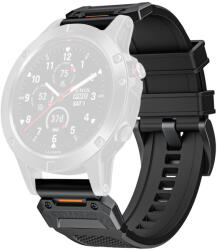 Techsuit Curea pentru Garmin Fenix 3/3 HR/5X/5X Plus/6X/6X Pro/7X/7X Pro Solar - Techsuit Watchband QuickFit 26mm (W068) - Black (KF2338435) - pcone