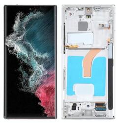 GH82-27487E Samsung Galaxy S22 Ultra 5G OEM LCD kijelző, érintővel Fehér kerettel, előlap (GH82-27487E)