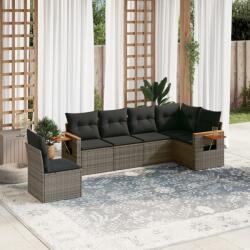 vidaXL 6 részes szürke polyrattan kerti ülőgarnitúra párnákkal (3259260)