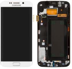 Samsung GH97-17162B Gyári Samsung Galaxy S6 Edge SM-G925F G925 fehér LCD kijelző érintővel kerettel (előlap) ragasztóval (GH97-17162B)