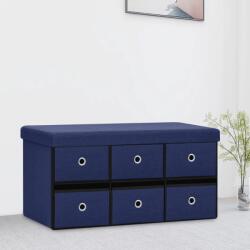 vidaXL kék összecsukható művászon tárolópad 76 x 38 x 38 cm (338815) - vidaxl