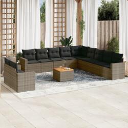 vidaXL 12 részes szürke polyrattan kerti ülőgarnitúra párnákkal (3256536)