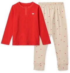 Liewood gyerek pamut pizsama Wilhelm Printed Pyjamas Set piros, mintás, LW19854 - piros 116