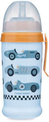 Canpol babies Sport itatópohár cseppmentes szívószállal 350 ml (12h+) - Autók - Kék-sárga