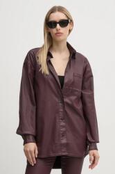 Pepe Jeans ing OVERSHIRT női, galléros, bordó, relaxed, PL304963YH7 - burgundia M