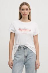 Pepe Jeans pamut póló GALEY női, fehér, PL505941 - fehér XS