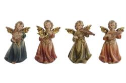  Dekoráció Angyal hangszerrel 6x3, 9x9, 8cm poly 4féle 1db, figura nem választható