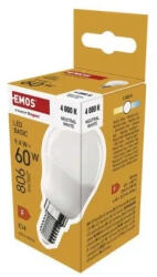 EMOS ZL1F43 LED izzó Basic Mini Globe G45 / P45 / E14 / 9, 4W (60W) / 806lm / Természetes fehér (EMOS-ZL1F43)