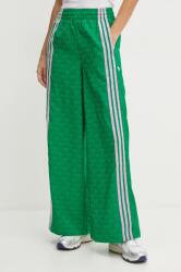 adidas Originals nadrág 70s Wide Leg Pants női, zöld, magas derekú széles, JN7662 - zöld M