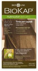 BioKap Nutricolor Delicato Permanent Hair Color 140 ml Vopsea fără de amoniac 8.03 Natural Light Blond - parminunat